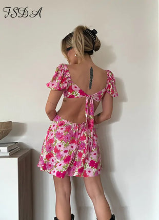 Hollow Out Boho Mini  Dress
