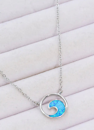 Opal Wave Pendant Necklace - 01 big store