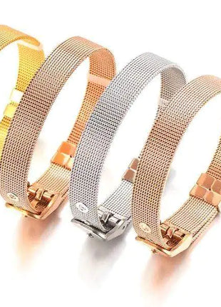 Stainless Steel Slider Bracelet -Rose Gold