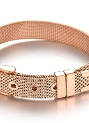 Stainless Steel Slider Bracelet -Rose Gold - 01 big store