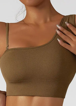 Summer Sexy Oblique Shoulder Yoga Clothes Tops