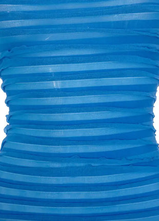 Making Waves Ruffle Mesh Tube Mini Dress