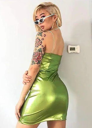 Fashion Metallic Mini Dress