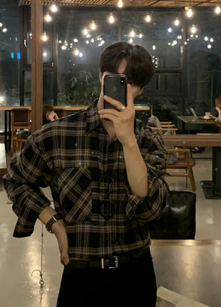 Autumn Vintage Plaid Shirts
