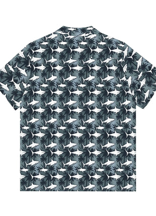 Men's Tropical Shark Night Hawaiian Shirt - 01 big store