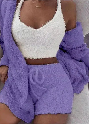 Womens Fuzzy Lingerie Suit