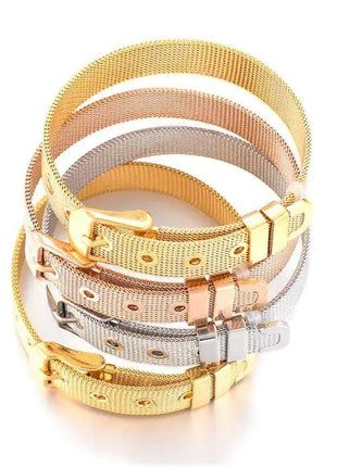 Stainless Steel Slider Bracelet -Rose Gold