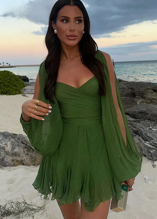 V-Neck Mini Dress