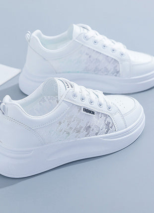 White Shoes For Women Spring And Summer Women's Breathable Versatile Casual Platform Sports
