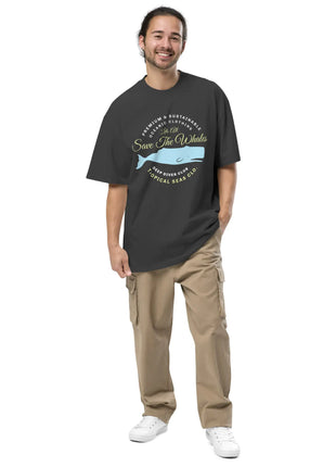 Oversized faded Lets Save the Whales t-shirt