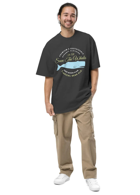 Oversized faded Lets Save the Whales t-shirt