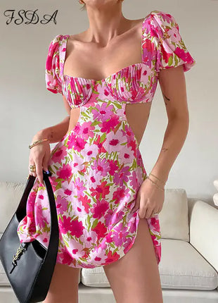 Hollow Out Boho Mini  Dress