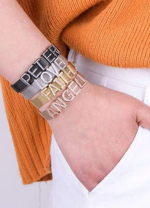 Stainless Steel Slider Bracelet -Rose Gold