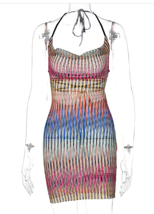 Gradient Mesh Mini Dress