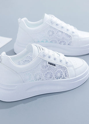 White Shoes For Women Spring And Summer Women's Breathable Versatile Casual Platform Sports