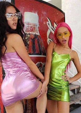 Fashion Metallic Mini Dress