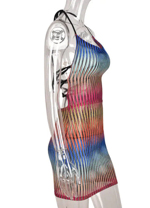 Gradient Mesh Mini Dress