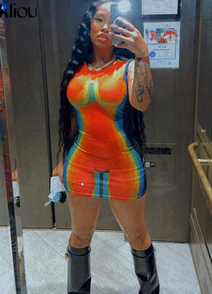 Print Mini Dress