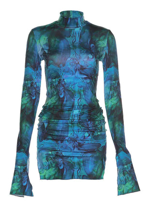 Bell Sleeve Bodycon Mini Dress