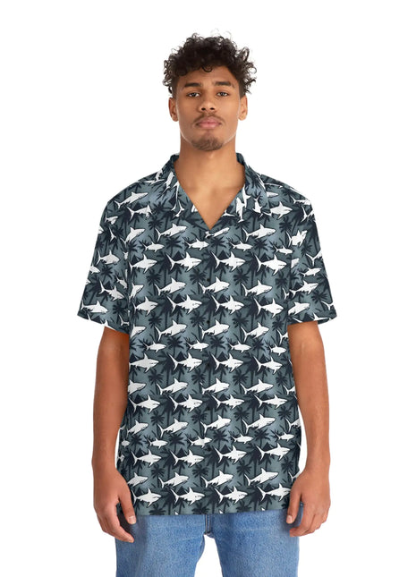 Men's Tropical Shark Night Hawaiian Shirt