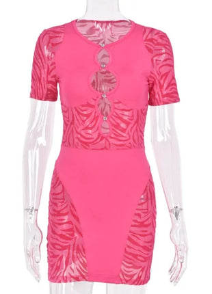 Sexy Zebra Mesh Mini Dress